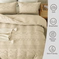 thumbnail image 3 of EMME Duvet Cover Set Microfiber, Tufted Twin Duvet Cover Set, Boho Bedding Sets for All Seasons, 2 Pieces Embroidery Chic Duvet Cover Full, 1 Duvet Cover + 1 Pillowcase (Beige, Twin), 3 of 7