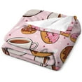 thumbnail image 3 of Donuts Blanket Pink Donuts Gifts for Girl Women Food Dessert Throw Blanket for Couch Sofa Bed Soft Warm Flannel Fleece for Kids Adults 40"x50", 3 of 6