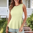 thumbnail image 2 of Avtoify Women's Solid Color Half Neck Button Petal Sleeve Linen Casual Top, 2 of 9