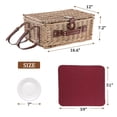 thumbnail image 3 of Cesta de picnic HYBDAMAI de mimbre para 4 personas con manta y enfriador, 3 of 8