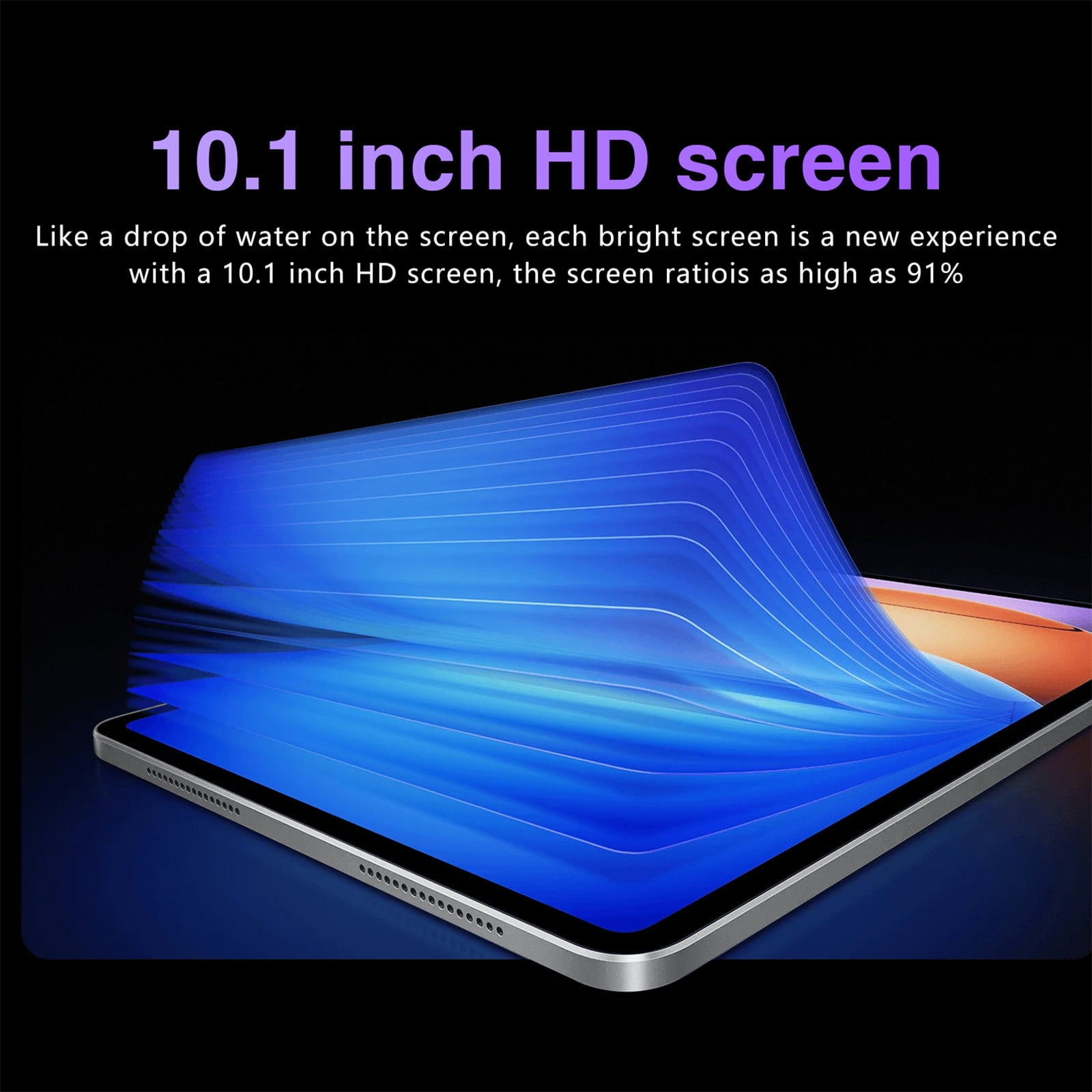 10.1-Inch Android 14 Tablet with Ultra-Thin 2K HD Display, 2GB+32GB, 256GB Expandable, WiFi 7, Bluetooth, Dual SIM, 16MP+32MP Camera, 10000mAh Battery