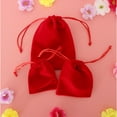 thumbnail image 3 of 5Pcs Red Drawst Velvet Pouches Jewellery Bags Wedding Favours 10pcs 12cm, 3 of 8