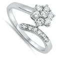 thumbnail image 4 of Women's Clear CZ Flower Cluster Ring .925 Sterling Silver Band White Jewelry Female Size 9, 4 of 4