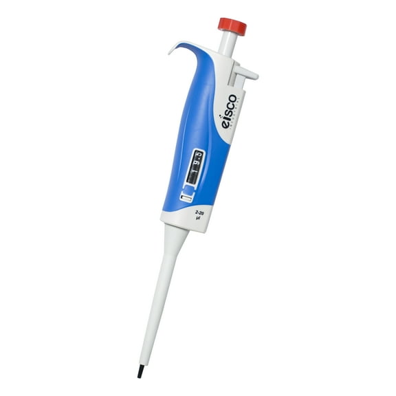 Variable Volume Micropipette - Fully Autoclavable - 2-20uL Volume Range - 0.1uL Increments - Includes Calibration Report - Eisco Labs