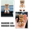 thumbnail image 4 of Shaking Wooden Man Figurine with 12 Magnetic Changeable Faces - Handmade Shaking Feet Wooden Doll, Fun Car Decor for Dashboard and Interior,Easter Basket Stuffers, 4 of 8