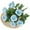Blue, variant on Artificial Flowers Realistic Silk Roses Bouquet Long Stem for Wedding Home Party Decoration