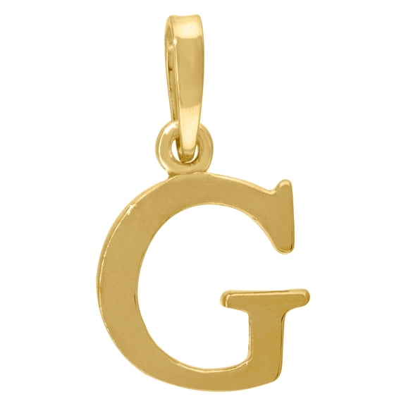 925 Sterling Silver Yellow-tone Mens Women Letter Name Personalized Monogram Initial G Charm Pendant 20.1x11mm Wide Neck