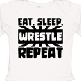 thumbnail image 4 of Inktastic Eat, Sleep, Wrestle, Repeat Boys or Girls Long Sleeve Baby Bodysuit, 4 of 5