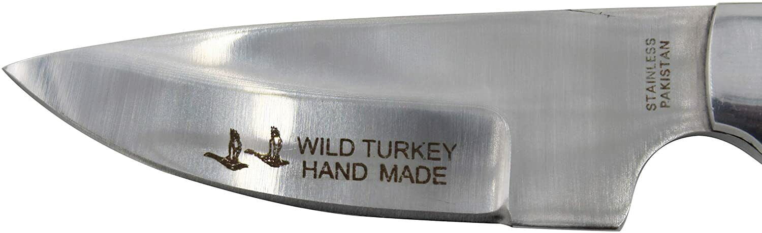 Wild Turkey Handmade Collection 7.5" Full Tang Black Wood Handle Hunting Knife