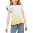 thumbnail image 1 of SROBPTY T-Shirts d'Été pour Filles, T-Shirts Décontractés à Manches à Volants Col Rond Jaune 12 Ans, 1 of 4