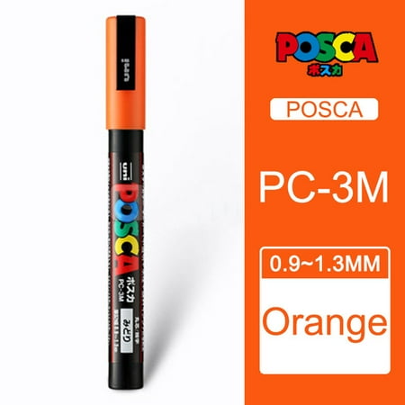 1Pc Posca Paint Marker Pen PC-3M Acrylic Plumones DIY Graffiti Manga Cards Posters Rock Ceramic Metallic Craftwork Paint Pen 1pc Orange