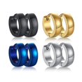 thumbnail image 1 of Unisex Stainless Steel Small Hoop Huggie Earrings For Men Woman--EH-114S-1|Model code6865 EH-114S-1, 1 of 1