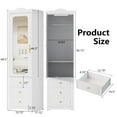 thumbnail image 2 of Cyehnenx Armoire Wardrobe Closet with Mirror Door and 3 Drawers, 69.5" H Wood Bedroom Clothing Storage Cabinet with Hanging Rod & Sensor Light, White, 2 of 8