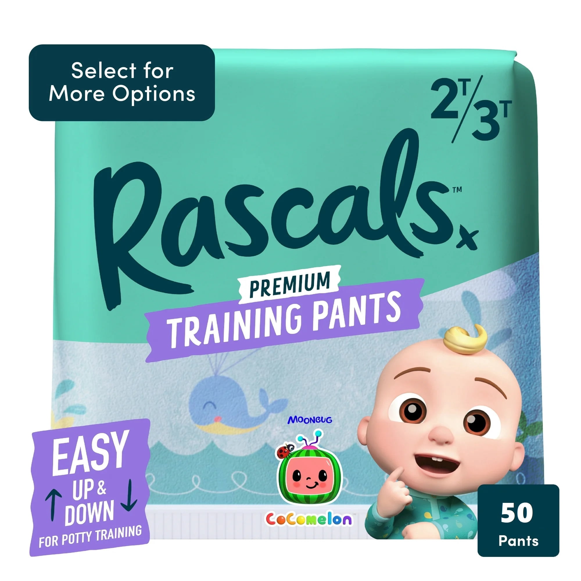 Rascals Premium CoComelon Absorbent Potty Training Pants 2T-3T, 50 Count , Unisex