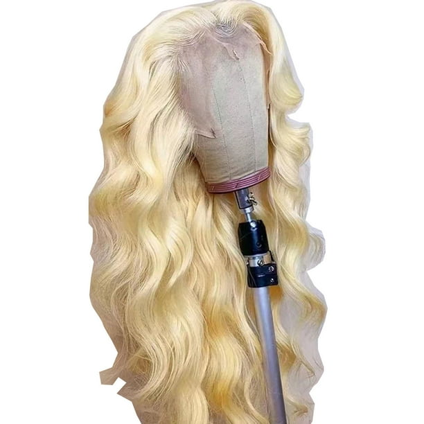 Peluca de cabello humano rubio sin pegamento n.° 613, ideal para principiantes.