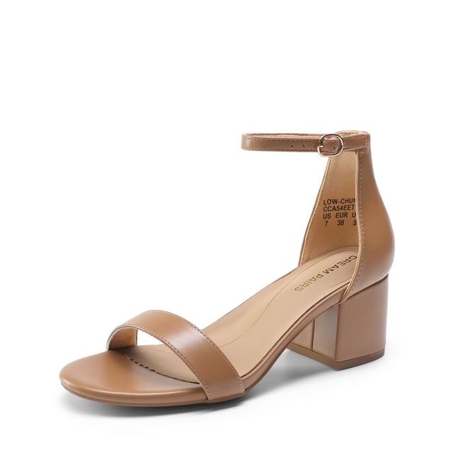Sandalia DREAM PAIRS con Tacón Bajo Grueso Nude Talla 8.5