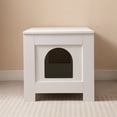 thumbnail image 3 of ZephyPaws Cat Litter Box Enclosure,Indoor Cat House, End Table,31.5" x 19.7" x 19.7", White, 3 of 8