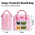 thumbnail image 5 of Fit + Fresh Bloomington Womens Lunch Bag, Insulated Lunch Box With Containers, Pink Doodle Hearts, 5 of 6