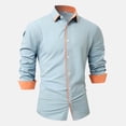 thumbnail image 2 of JTieacloth Long Sleeve Dress Shirts Mens Spring And Autumn Fashion Casual Lapel Collar Colored Long Sleeve Shirt Blue, 2 of 5