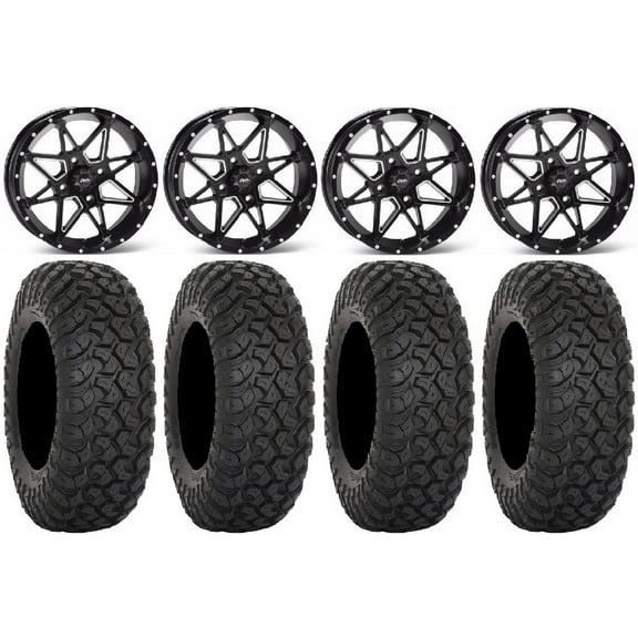 ITP Tornado 14" Wheels Black 28" RT320 Tires Kawasaki Teryx Mule