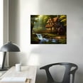 thumbnail image 3 of COMIO  Houses Bridges Watermill Stream Wall Art Canvas Prints Poster For Home Office Decorations, 3 of 4