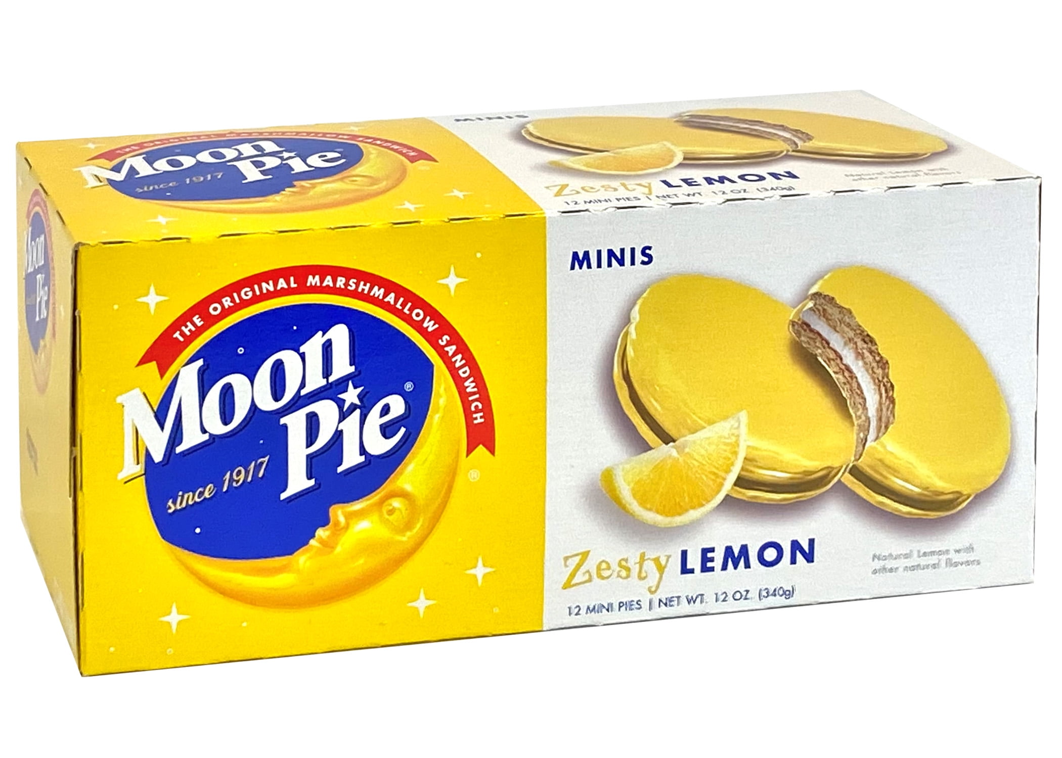 (6 pack) MoonPie Mini Marshmallow Sandwiches Zesty Lemon 12 Count Sweet Snack Treats