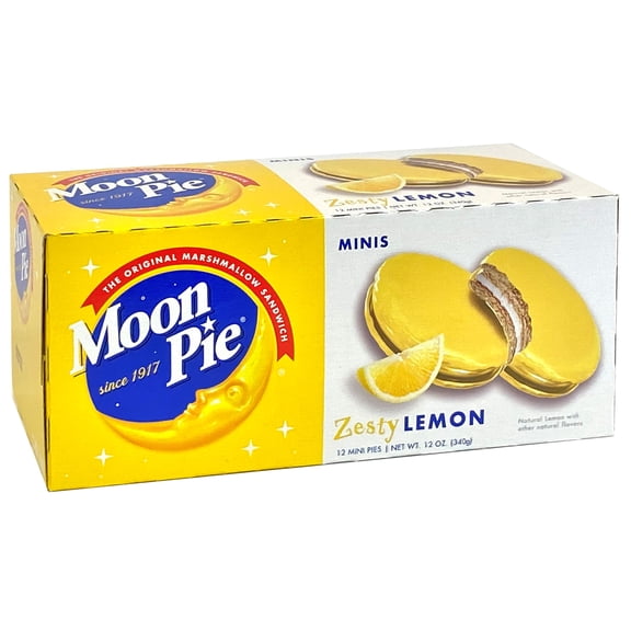MoonPie Mini Marshmallow Sandwiches Zesty Lemon 12 Count Sweet Snack Treats