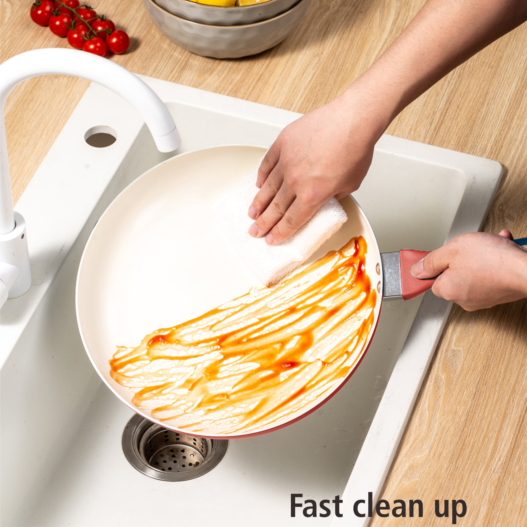 Mainstays Ceramic 10In Aluminum Nonstick Frypan Red Canyon