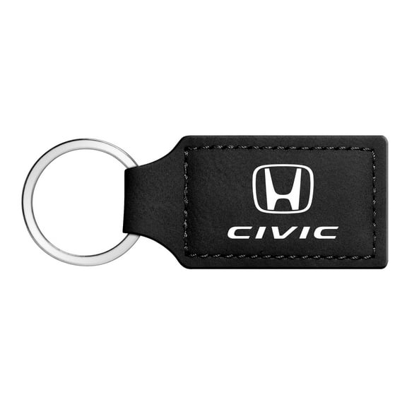 iPick Image for Honda Civic Rectangular Black Leatherette Key Chain, Official Licensed