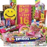 SWEET 16 BIRTHDAY CANDY GIFT FOR 16 Year Old Girl - Unique Happy Fun 16th Candies Assortment Care Package - PERFECT 2005 SURPRISE for Sixteen Years Daughter, Granddaughter, Sister