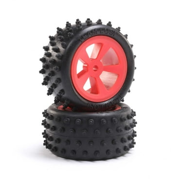 Losi 4 Row Rear Tires Mounted Red 2 Mini JRX2 LOS41023 RC Tire