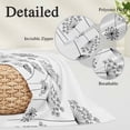 thumbnail image 3 of Black Dandelion Throw Pillow Covers, Spring Country Modern Minimalist Flower Soft Breathable Pillow Cases with Invisible Zipper, King Size Pillowcases for Couch Bed Sofa Chair 20x36 Inches, 3 of 9