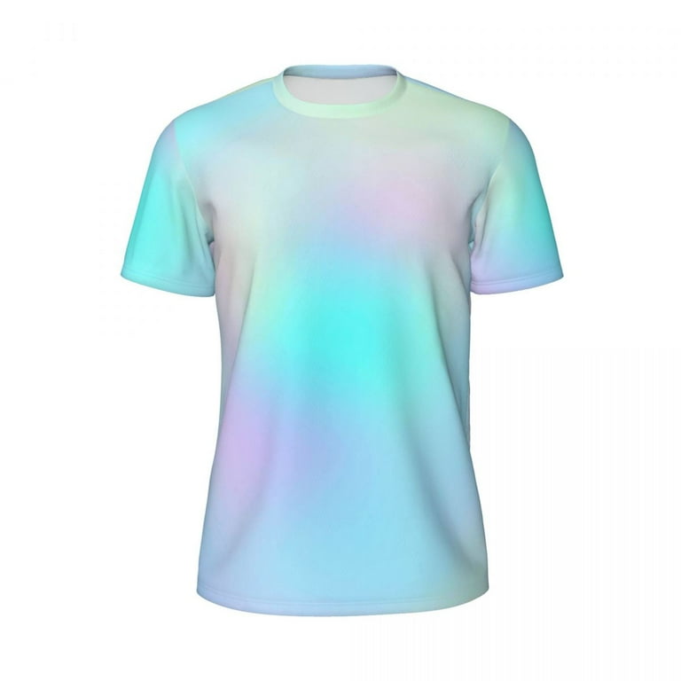 T Shirt For Men Pastel Tie Dye Pastel Rainbow Novelty Gym Short