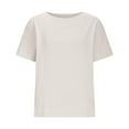 thumbnail image 4 of Sakmal Comfortable Women's T Shirts Crew Neck Solid Short Sleeve Tops Relaxed Fit Casual T-Shirts Tops Trendy 2025, 4 of 9