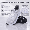 thumbnail image 5 of REABO Women's Wide Toe Box Walking Shoes Sneakers with Arch Support,White/Gray, Size 7, 5 of 9