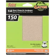 Gator Clamp-On Aluminum Oxide 1/4 Sandpaper Sheets, 150-Grit, 6-Pack, 5031-30