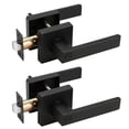 thumbnail image 1 of 2 Pack Probrico Poignée de Porte Carrée Intimité Finition Noir Mat pour Porte Intérieure Chambre et Salle de Bain, Serrure de Porte Sans Clé, Réversible Robuste, 1 of 7
