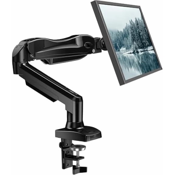 Single Monitor Mount, 13 to 32 Inch Monitor Arm, Adjustable Monitor Stand, Vesa Mount with Clamp and Grommet Base - Fits 4.4 to 19.8lbs LCD Computer Monitors