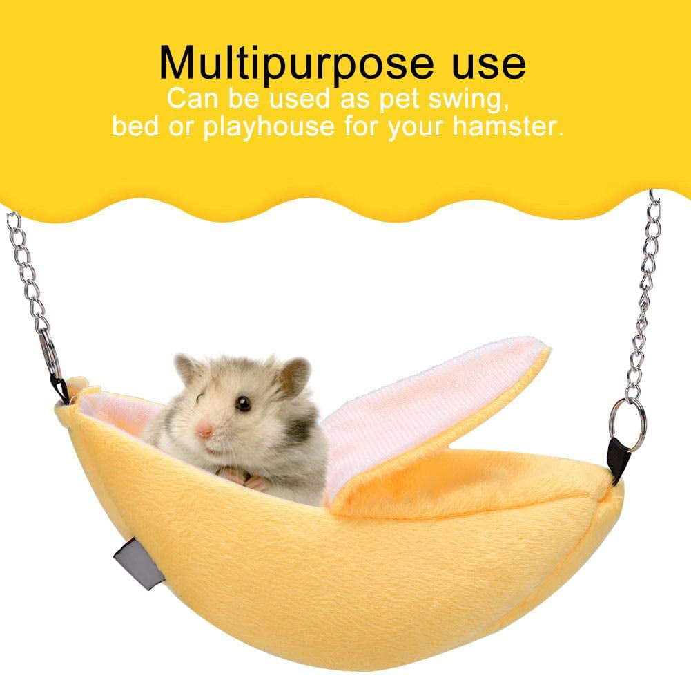 Pet Gerbil Rat Mouse Hanging Nester Sleeping Hamster Banana Shaped Hammock Bed 