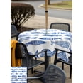 thumbnail image 5 of Outdoor Tablecloths with Umbrella Hole & Zipper, Blue Fish Scale 60x60 Inch Square Tablecloths, Coastal Nautical Undersea Cute Sketch Waterproof Table Cloth, Patio/Pool/Picnic Table Covers, 5 of 8