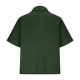 thumbnail image 4 of LEKWK Mens Shirt Quarter Zip Short Sleeve Casual Shirts Ribbed Knit Textured Collared Pullover Casual Loose Fit Golf Shirts Lightweight Summer Daily Tops Army Green XXL, 4 of 5