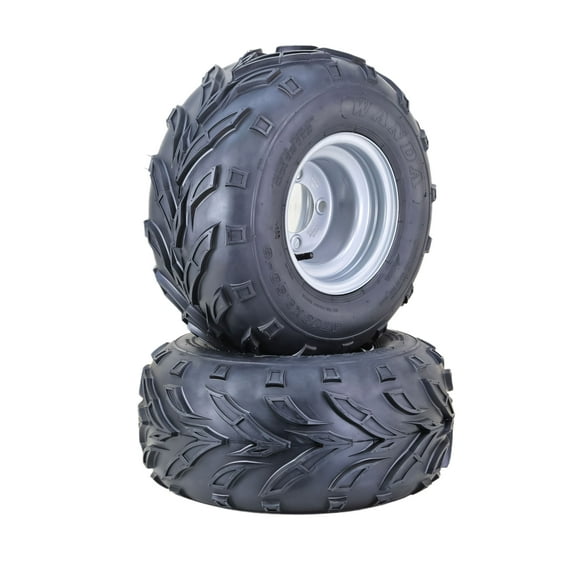 WANDA ATV Golf Cart Tire & wheel 18X9.5-8 4-Ply with 4 Lugs on 4" PCD Silver Wheel-10190,SET 2