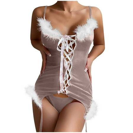 

Lingerie Red Fasion Women Festival Bowknot Christmas Backless Bodysuit plus Size Maternity Lingerie