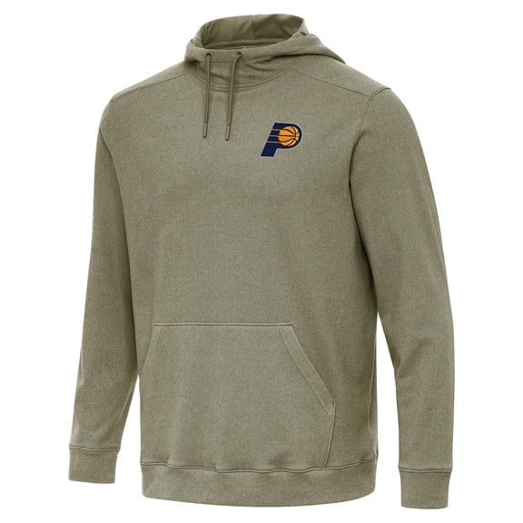 Men's Antigua Heather Olive Indiana Pacers Cloud Pullover Hoodie