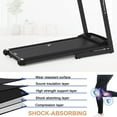 thumbnail image 5 of "Electric Exercise Treadmills on Sale, 55"" x 26"" x 48"" Smart Folding Treadmill with MP3 Ipad/ Cup Holder, 12 Preset Program, Motorized Running Exercise Equipment for Home, Black", 5 of 9