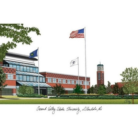 - Grand Valley State University Campus Images Lithograph Print