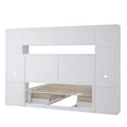 thumbnail image 2 of Full Size Wood Bed with 4 Drawers and All-in-One Cabinet and Shelf, White, 2 of 7