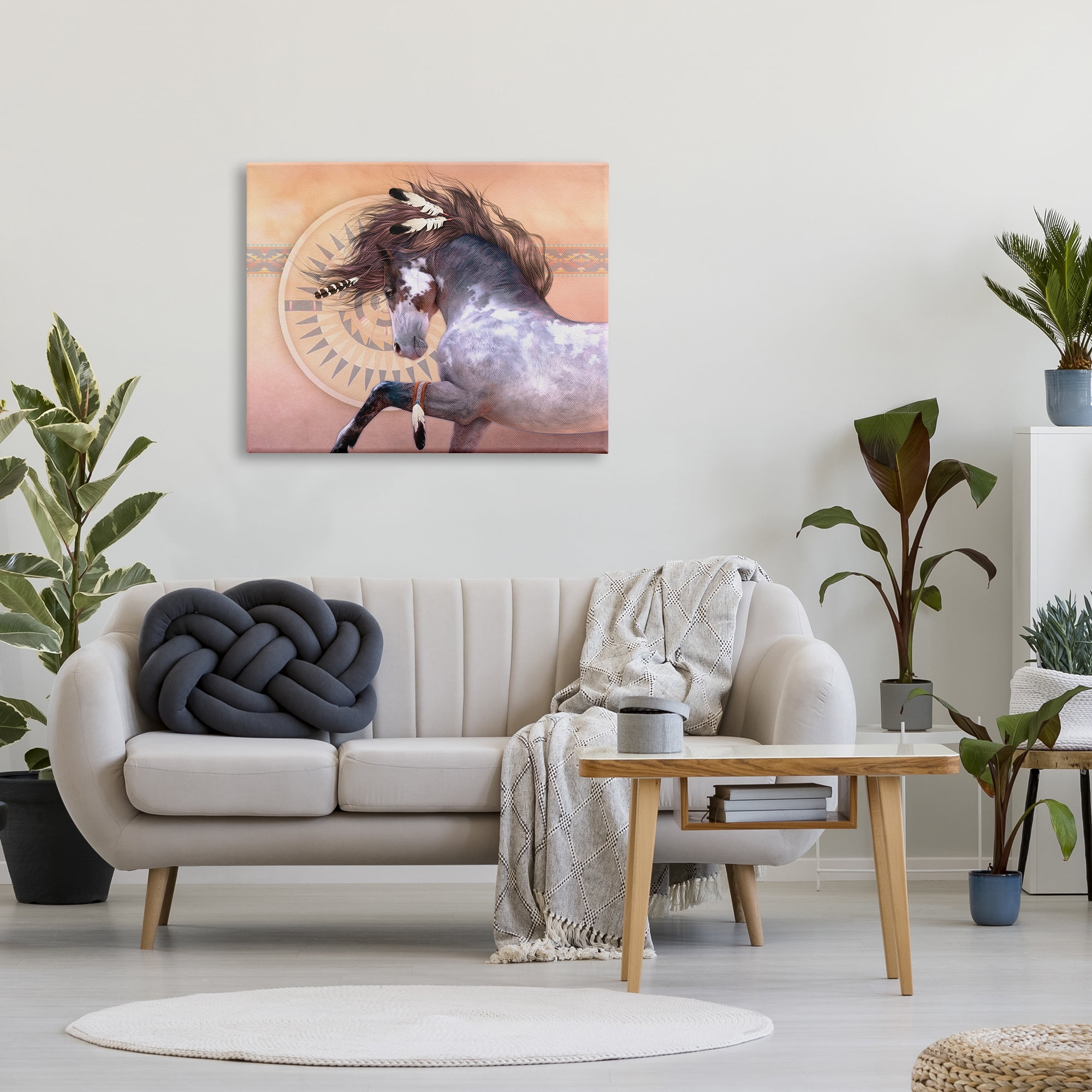 Stupell Industries Native Spirit Stallion Animals & Insects Painting Gallery Wrapped Canvas Art Print Wall Art, 40 x 30