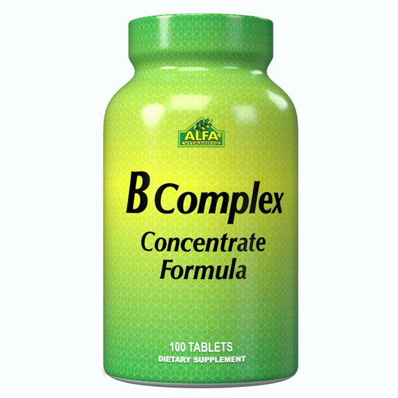 ALFA VITAMINS B Complex Formula - Daily Nutritional Supplement - B Vitamins for a Healthier Heart and Nervous System, and Natural Energy Increase - 100 Tablets