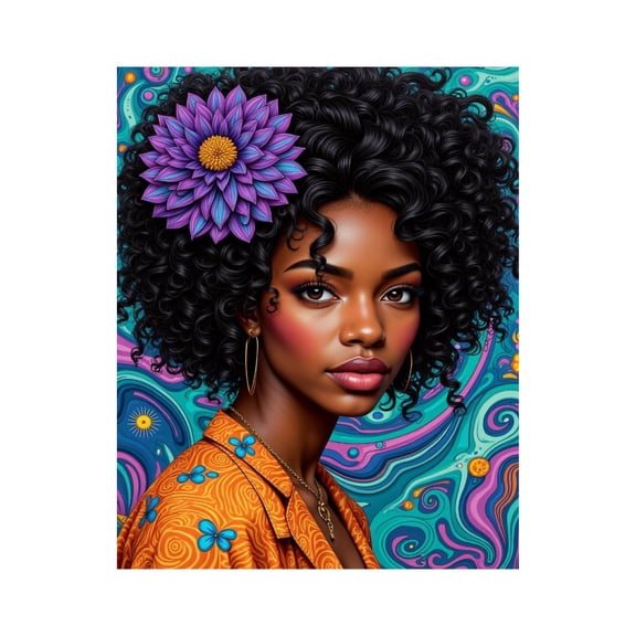 Paint by Numbers Kit for Adults, African Hair Woman Colorful Portrait Paint by Numbers, Easy Paint by Numbers Kit for Adults Beginner, DIY Adult Paint by Number Kits on Canvas, Home Decor
